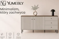 Komoda TIRAMISU KOM2D3S - Kaszmir/Dąb antyczny | 183,4x75,2x40 cm