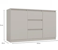 Komoda Topeshop Malwa 2D3S Kaszmir