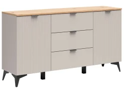 Komoda Velton 150 cm z 2 drzwiami i 3 szufladami kaszmir/dąb artisan