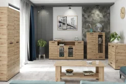 Komoda wysoka 80 cm do salonu FIORA dąb artisan