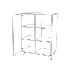 Komoda z drzwiami olivier 80cm nowoczesna skandynawska biała
