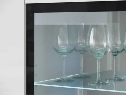 Komoda z przeszkleniem VEVE 120 cm , w kolorze biały/biały połysk