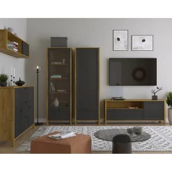 Komoda z Szufladami do Salonu NORIA 150 Dąb craft złoty