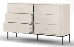 Komoda z szufladami MONAKO MKS154 - beż + stelaż czarny