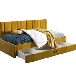 Łóżko młodzieżowe 80x200 Comfort Luka, Musztardowy, Szuflada