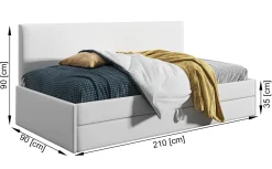 Łóżko młodzieżowe 80x200 Comfort Luka, Musztardowy, Szuflada