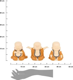 Komplet 3 figurek Budda Baya kolorowe dekoracyjne