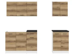 Komplet kuchenny Junona Line A 180 cm dąb delano jasny z blatem