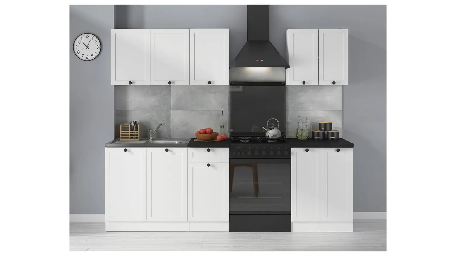 Komplet kuchenny Junona Line A 180 cm biały z blatem