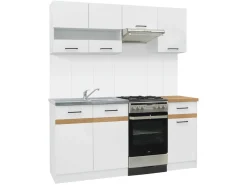 Komplet kuchenny Junona Line 170 cm biały połysk z blatem