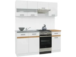 Komplet kuchenny Junona Line 170 cm biały połysk z blatem