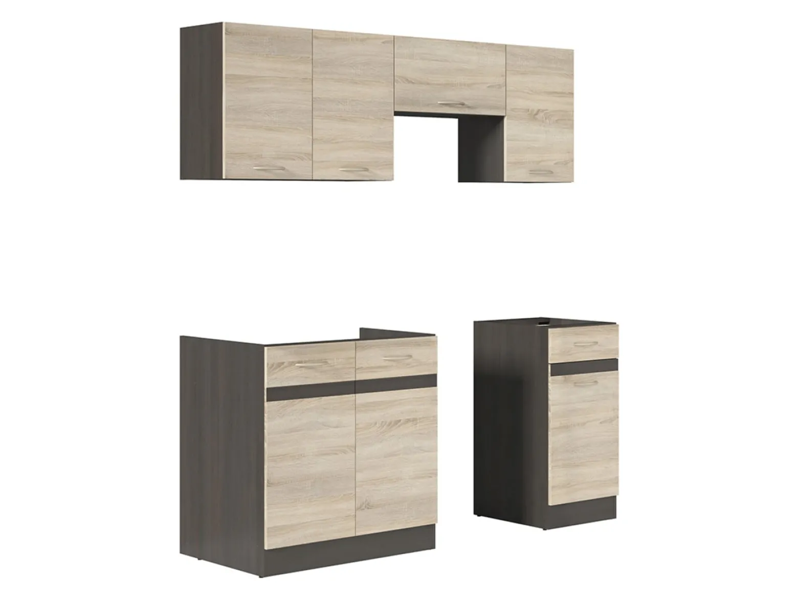 Komplet kuchenny Junona Line 180 cm dąb sonoma z blatem