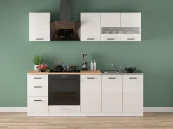 Komplet kuchenny Junona Line 220 cm kredowy połysk