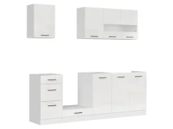 Komplet kuchenny Junona Line 220 cm kredowy połysk