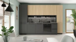 Komplet kuchenny Milino Medium B 332 cm z blatem antracyt/dąb barbera piaskowy