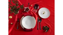 Komplet obiadowy porcelanowy Chodzież Dalia 18 el. biało-złoty
