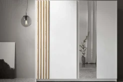 KONSIMO CASTARI Szafa przesuwna z lustrem biały/dąb artisan 200 cm modern