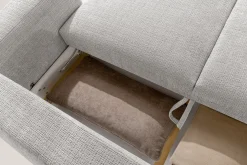 KONSIMO ELOSA Rozkładana sofa trzyosobowa ze schowkiem styl japandi