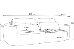 KONSIMO ELOSA Rozkładana sofa trzyosobowa ze schowkiem styl japandi
