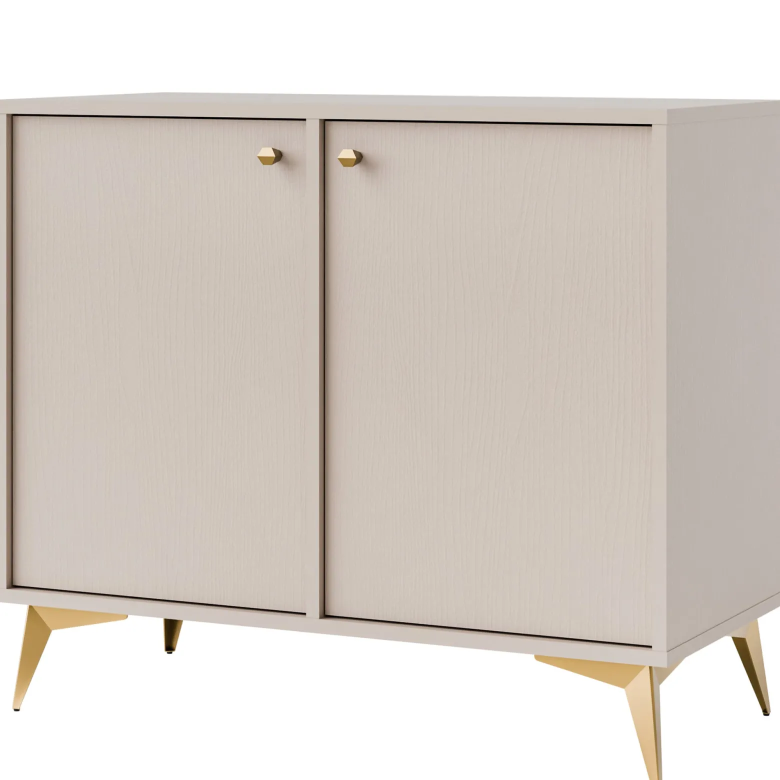 KONSIMO FLOREN Mała komoda do przechowywania kremowa elegancka