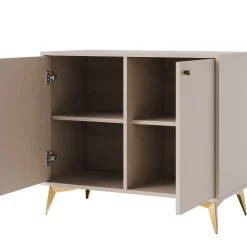 KONSIMO FLOREN Mała komoda do przechowywania kremowa elegancka