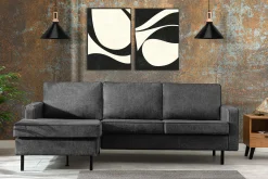KONSIMO INVIA Narożnik lewy w stylu loft, metalowe nóżki, szer. 234 cm