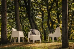KONSIMO MALUS Beżowe Fotele ze stolikami na ogród/taras 2 os. (4 el.)