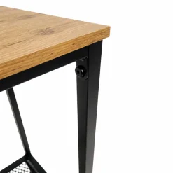 Konsola loft stolik pomocniczy dąb czarny metal półka do przedpokoju BEGRYF
