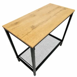 Konsola loft stolik pomocniczy dąb czarny metal półka do przedpokoju BEGRYF