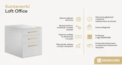 Kontenerek czarny nowoczesny pod biurko