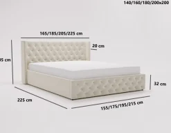 Łóżko pikowane 140x200 Rolia, zagłowie z uszami, pojemnik - Zielony