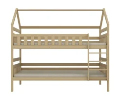 Łóżko piętrowe domek FELIKS 160x80 sosna nielakierowana drewniane