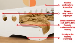 Łóżko pojedyncze drewniane TILA 5S Białe - SMARTWOOD®