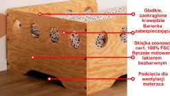 Łóżko pojedyncze drewniane TILA 6C Lakier - SMARTWOOD®