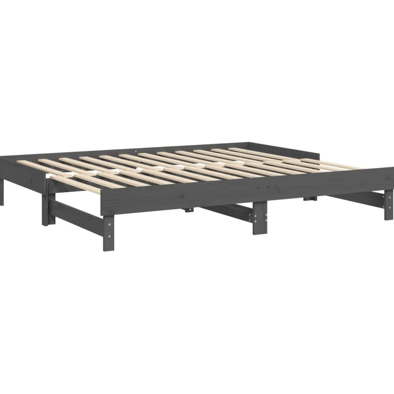 Łóżko rozsuwane szare 2x(90x200) cm lite drewno sosnowe