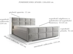 Łóżko Sypialniane + Pojemnik Stelaż Metal Rodos Czarne 120