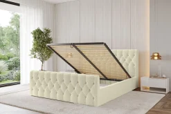 Łóżko tapicerowane bez materaca + pojemnik RENO-Z-120x200 cm Beżowy