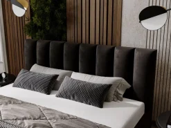 Łóżko tapicerowane NEOS 200x200 czarne z pojemnikiem