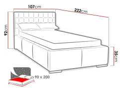 Łóżko tapicerowane Porto Mini 90x200