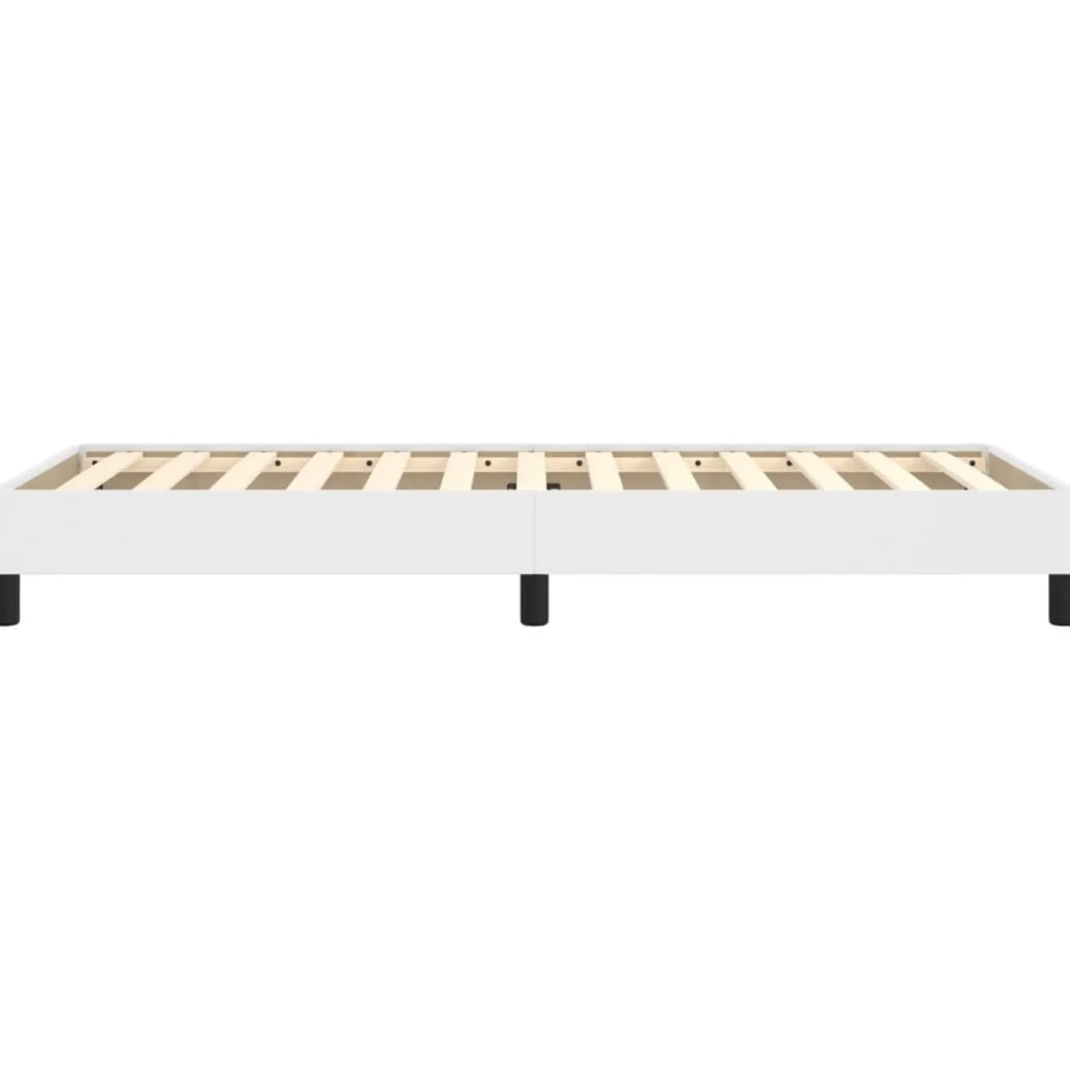 Łóżko tapicerowane rama łóżka ze stelażem białe skóra sztuczna 90x190 cm