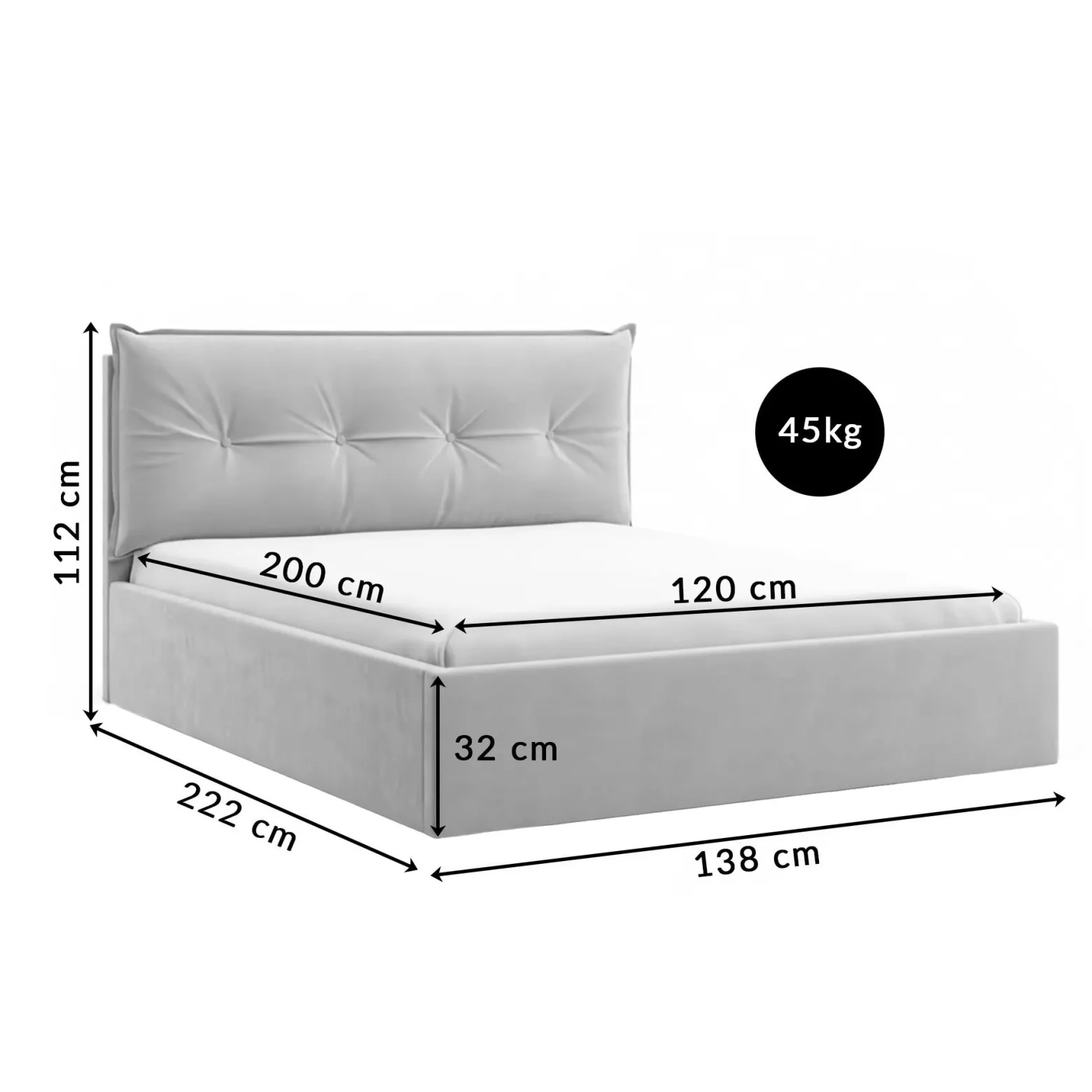 Łóżko Tapicerowane Regal 120X200 Stelaż Pojemnik Na Pościel Loop 17