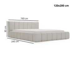 Łóżko tapicerowane SPLIT 120x200 beżowe z pojemnikiem
