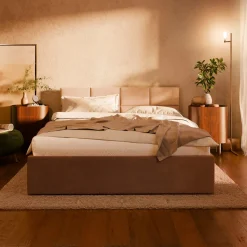 Łóżko tapicerowane 140x200 BORGO Ciemny Szary, velvet