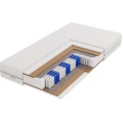 Łóżko tapicerowane z materacem + pojemnik SENA-Z - 200x200 cm Ciemnoszary