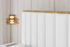 Łóżko tapicerowane z materacem + pojemnik ENZO4-Z-120x200 cm Biały