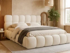 Łóżko 140x200 Coco bouclé tapicerowane z pojemnikiem, Quelle 02