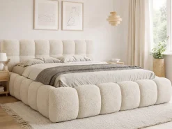 Łóżko 140x200 Coco bouclé tapicerowane z pojemnikiem, Quelle 02