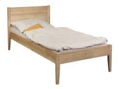 Łóżko 90x200 drewniane PRESTO, kolor dębowy + stelaż