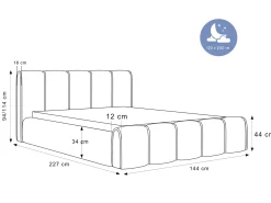 Łóżko 120x200 Ovo tapicerowane z pojemnikiem, Cremona 14