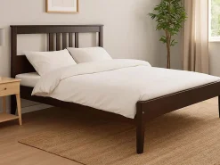 Łóżko 160x200 tył równy PORTO kolor orzech + stelaż